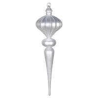 Vickerman 21" Silver Matte Glitter Diamond Finial Ornament