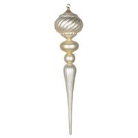 Vickerman 21" Champagne Matte Glitter Diamond Finial Ornament