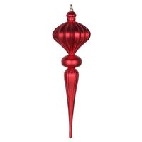 Vickerman 21" Red Matte Glitter Diamond Finial Ornament