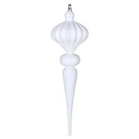 Vickerman 21" White Matte Glitter Diamond Finial Ornament
