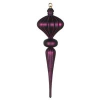 Vickerman 21" Plum Matte Glitter Diamond Finial Ornament