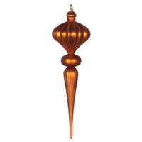Vickerman 21" Copper Matte Glitter Diamond Finial Ornament