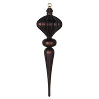 Vickerman 21" Chocolate Matte Glitter Diamond Finial Ornament