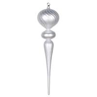 Vickerman 25" Silver Matte Glitter Finial Ornament