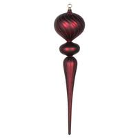 Vickerman 25" Burgundy Matte Glitter Finial Ornament