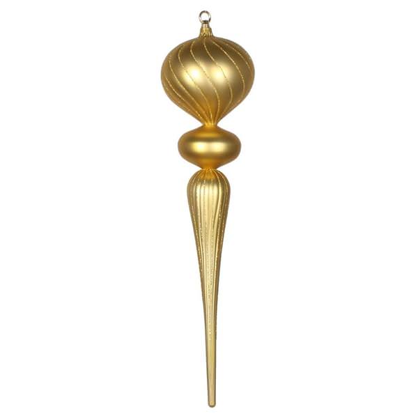 25" Gold Matte Glitter Finial Ornament