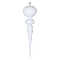 Vickerman 25" White Matte Glitter Finial Ornament