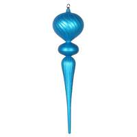 Vickerman 25" Turquoise Matte Glitter Finial Ornament