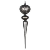 Vickerman 25" Pewter Matte Glitter Finial Ornament