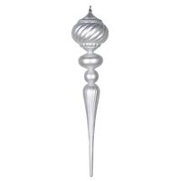 Vickerman 27" Silver Matte Glitter Onion Finial Ornament