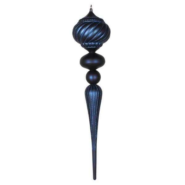 27" Midnight Blue Glitter Finial Ornament