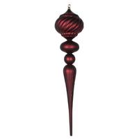 Vickerman 27" Burgundy Matte Glitter Onion Finial Ornament