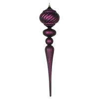 Vickerman 27" Plum Matte Glitter Onion Finial Ornament