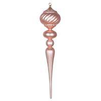 Vickerman 27" Rose Gold Matte Glitter Onion Finial Ornament