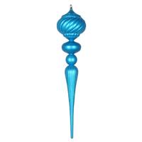 Vickerman 27" Turquoise Matte Glitter Onion Finial Ornament