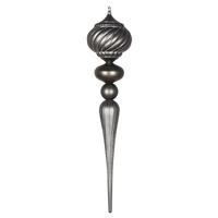 Vickerman 27" Pewter Matte Glitter Onion Finial Ornament