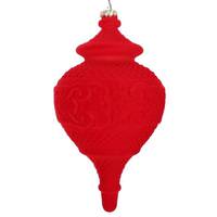 Vickerman 10.5" Red Flocked Finial Ornament