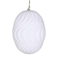 Vickerman 6" White Flocked Wave Ball Ornament (2 pack)
