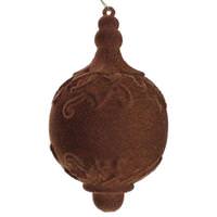 Vickerman 13" Chocolate Flocked Drop Finial Ornament