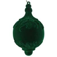 Vickerman 13"  Moss Green Flocked Drop Finial Ornament