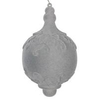 Vickerman 13" Silver Flocked Drop Finial Ornament