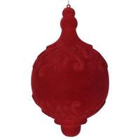 Vickerman 13" Burgundy Flocked Drop Finial Ornament