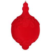 Vickerman 13" Red Flocked Drop Finial Ornament