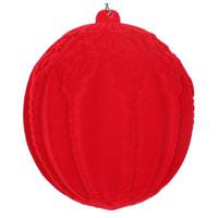 Vickerman 4" Red Flocked Ball Ornament (3 pack)