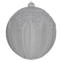 Vickerman 8" Silver Flocked Ball Ornament