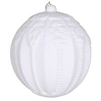 Vickerman 8" White Flocked Ball Ornament