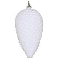 Vickerman 7" White Flocked Pine Cone Ornament (2 pack)