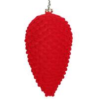 Vickerman 5" Red Flocked Pine Cone Ornament (4 pack)