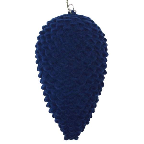 7" Midnight Blue Flocked Pine Cone Ornament (2 pack)