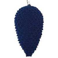 Vickerman 7" Midnight Blue Flocked Pine Cone Ornament (2 pack)