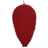 Vickerman 7" Burgundy Flocked Pine Cone Ornament (2 pack)