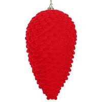 Vickerman 7" Red Flocked Pine Cone Ornament (2 pack)