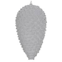 Vickerman 10" Silver Flocked Pine Cone Ornament