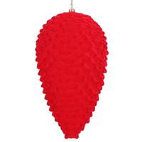 Vickerman 10" Red Flocked Pine Cone Ornament
