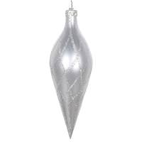 Vickerman 12" Silver Glitter Net Finial Ornament