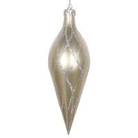 Vickerman 12" Champagne Candy Glitter Net Finial Ornament