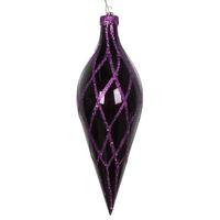 Vickerman 12" Plum Glitter Net Finial Ornament