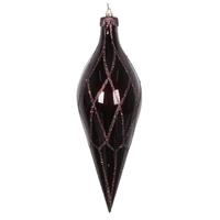 Vickerman 12" Chocolate Glitter Net Finial Ornament