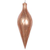 View 12" Rose Gold Glitter Net Finial Ornament