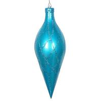 Vickerman 12" Turquoise Glitter Net Finial Ornament