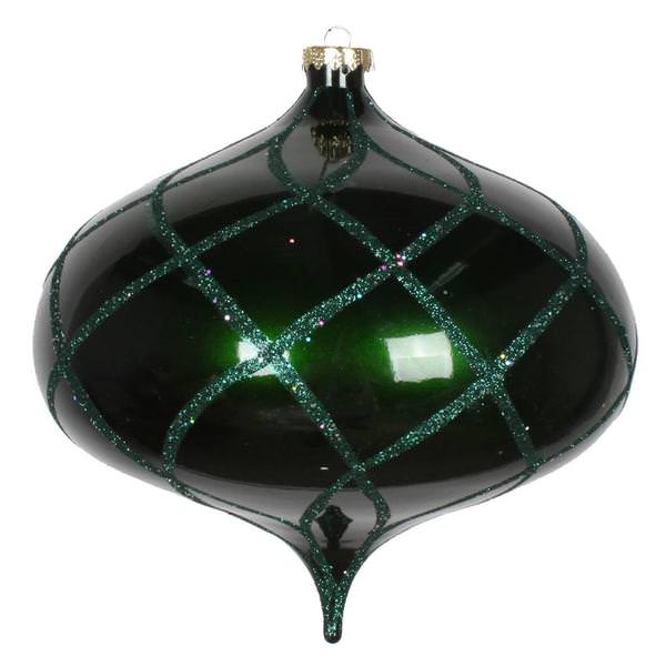 8" Emerald Candy Glitter Net Onion Ornament