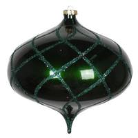 Vickerman 8" Emerald Candy Glitter Net Onion Ornament