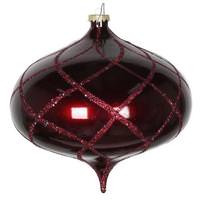 Vickerman 8" Burgundy Candy Glitter Net Onion Ornament
