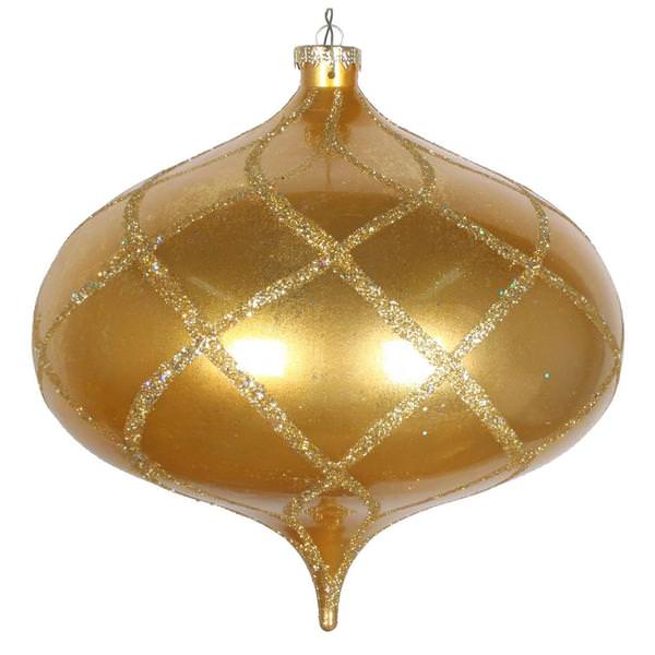 8" Gold Candy Glitter Net Onion Ornament