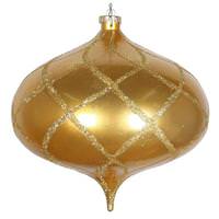 Vickerman 8" Gold Candy Glitter Net Onion Ornament