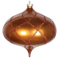 Vickerman 8" Copper Candy Glitter Net Onion Ornament